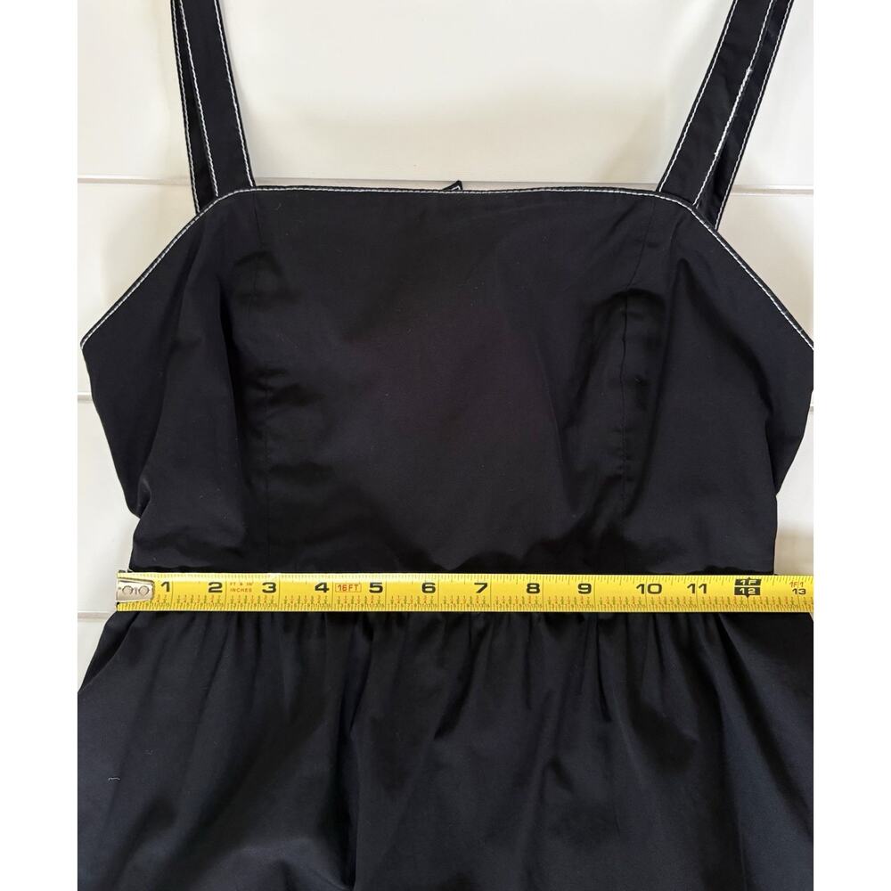 Zara Black Cotton Poplin Midi Dress Cut Out Tie Back Pockets Strappy Sundress S - Picture 13 of 14